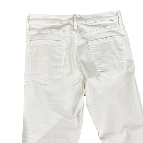 MOTHER “The Tomcat Ankle” White Straight Leg Jeans button fly cotton Blend 31 - Picture 7 of 9